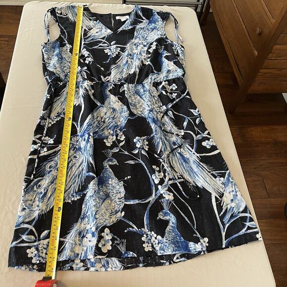 Liz Claiborne XXL Blue Peacock Sleeveless V-Neck Knee Length Dress Women's - Picture 5 of 9